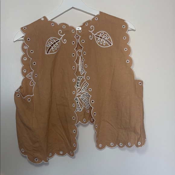 NWT Farm Rio Sand Richelieu Sleeveless Crop Top size small - Picture 6 of 6